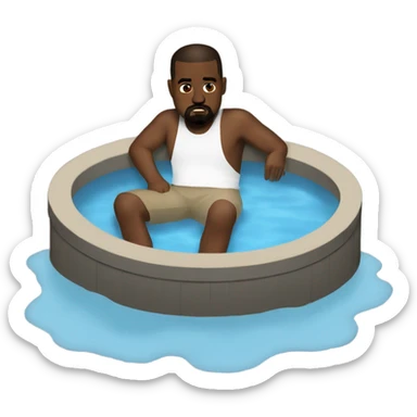 kanye west sitting in a hot tub  sticker