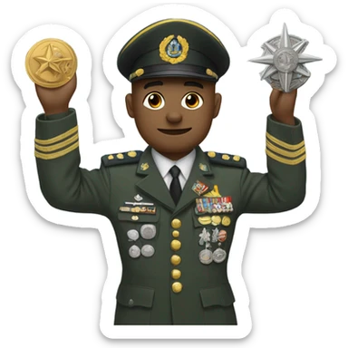 reddit mascot dressed as a general sticker