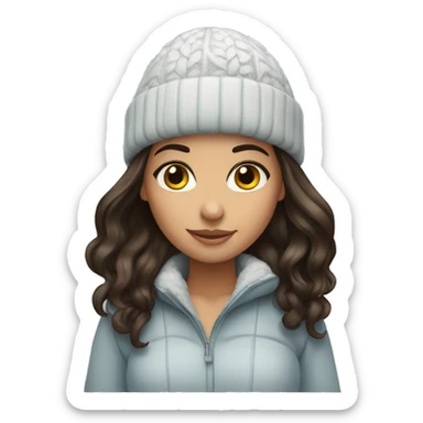 Brunette girl winter  sticker