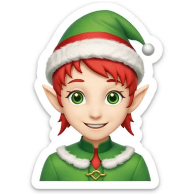 christmas elf head sticker