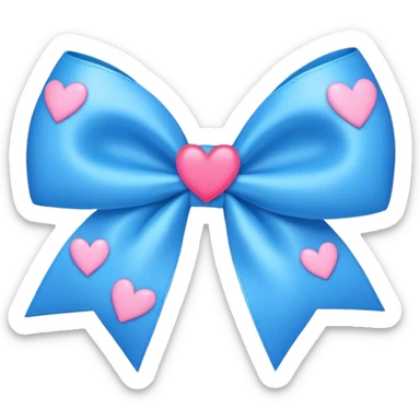 Blue Bow surrounded with pink hearts  sticker