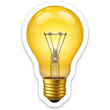create a lightbulb glowing sticker