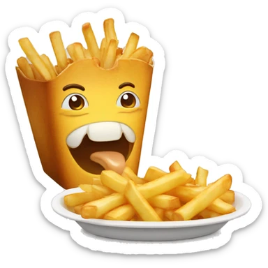 Monsieur qui mange une poutine sticker