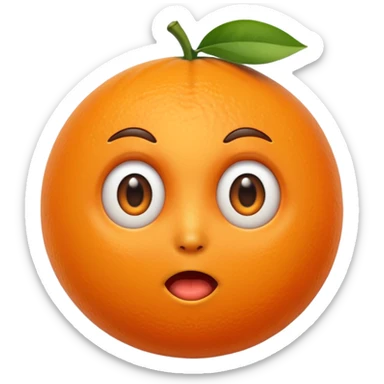 Orange with suprised face sticker