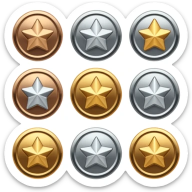 Subscription badges by levels first, second, third sticker