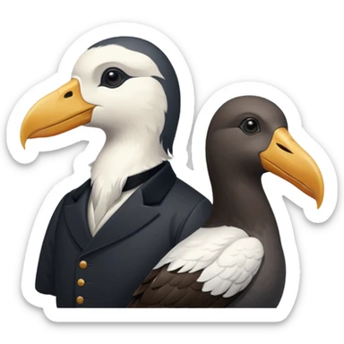 SAMUEL taylor Coleridge standing next to an albatross sticker