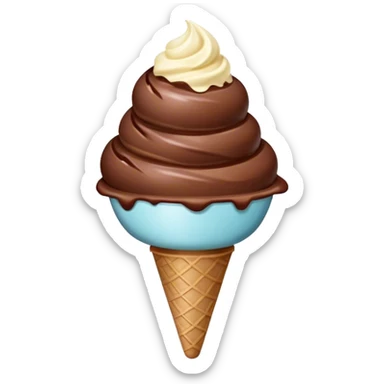 Chocolate Ice cream with white drops on top sticker
