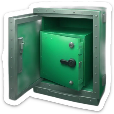 open safe in the middle of the emerald sticker