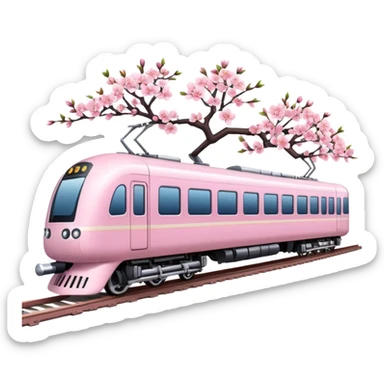 Create a japanese pink train sticker