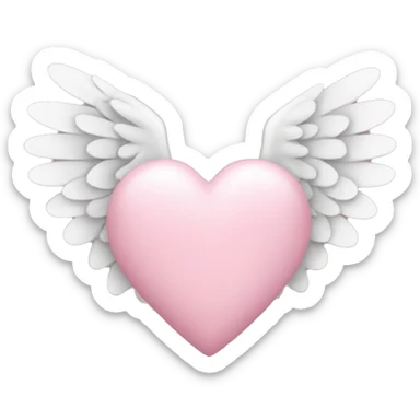 Light pink heart with wings sticker
