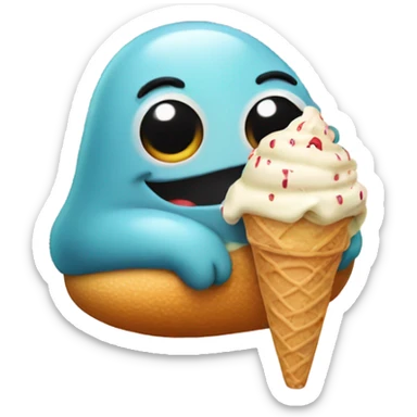 Slug eating an ice cream  sticker