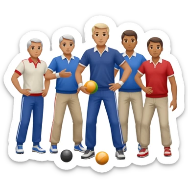 French guys and girls playing petanque sticker