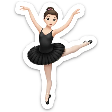 full body balet with black tutu holding ball sticker