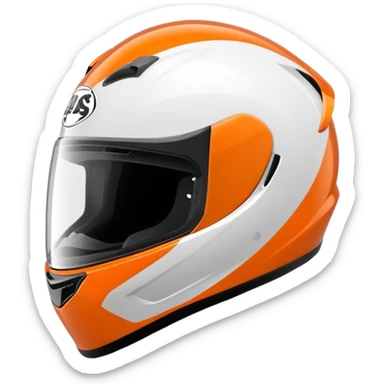 complete orange motorcycle helmet side angle sticker