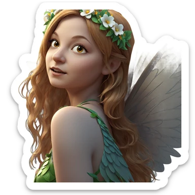 fairy girl with flower wings sticker