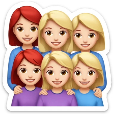 Group of 5 girls emoji sticker