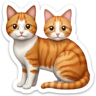 3 cats and each are different natural colours; brown tabby and white, calico, and ginger and white sticker