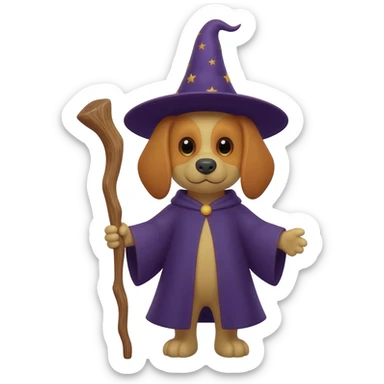 Dog wizard sticker