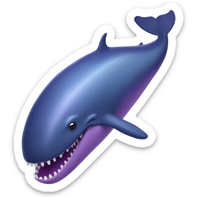 Blue whale purple, open mouth sticker