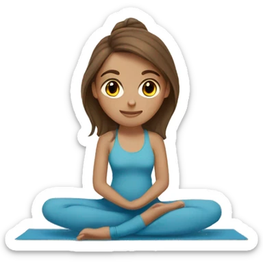 White girl brown hair brown eyes doing yoga  sticker