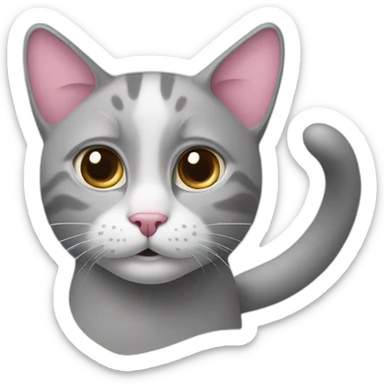 cat-with-white-nose,-one-ear-pink,-and-the-other-ear-grey sticker