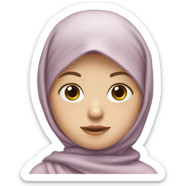 pale girl with a muave coloured headscarf sticker