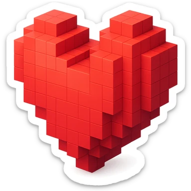 Heart red sticker