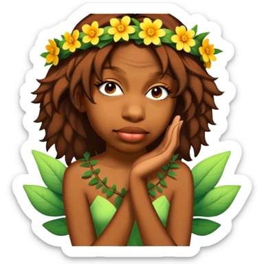 Full body earth fairy with brown skin sticker