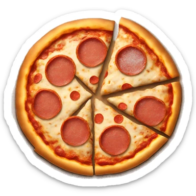 pizza with pepperoni and half sausage on one pizza sticker