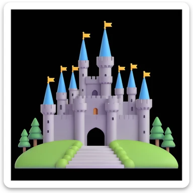 king and queen, castle background sticker