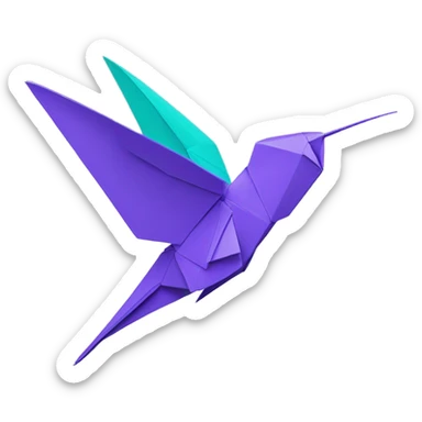 origami colibri sticker