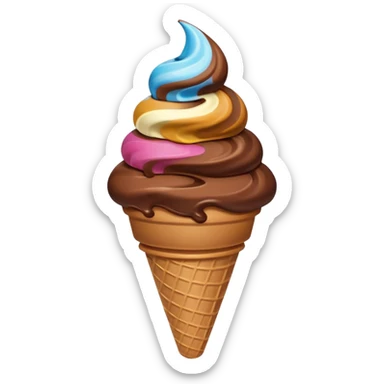 Chocolate ice cream cone  sticker