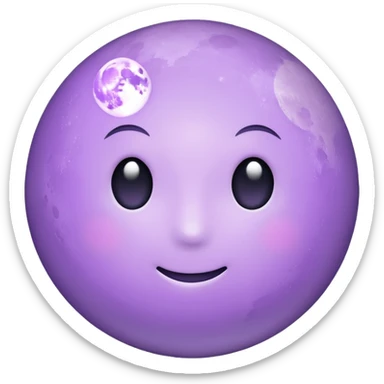 realistic Light purple moon sticker