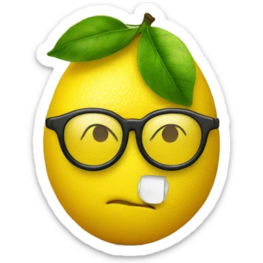 Lemon with glasses sticker