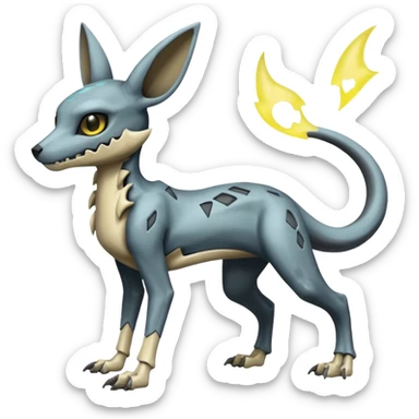 Skeletal-CyborgManectric-Electrike-Lucio-Cubone-Umbreon-Marowak-Draco-Fakémon-hybrid-creature (full body), 4 legs sticker