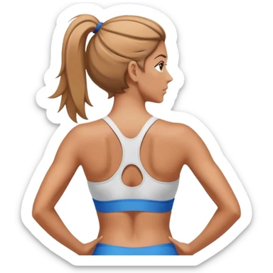 full upper body female back with sports bra sticker