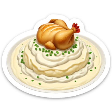 chicken with alfredo sauce and mashed potatoes sticker