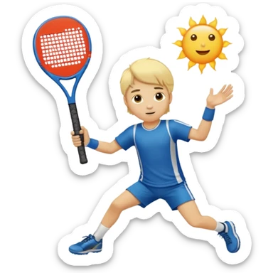 Chico  rubio bajo el sol jugando padel  sticker