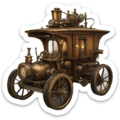 steampunk elektrowagon sticker