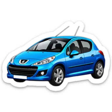 Peugeot 207 bleu sticker