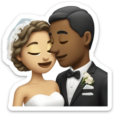 Bride and groom kiss sticker