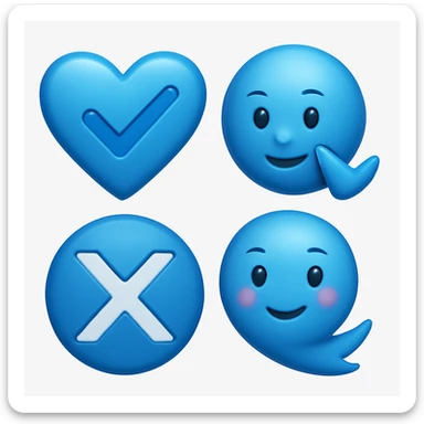 blue telegram verification checkmark emoji, blue slightly darker sticker