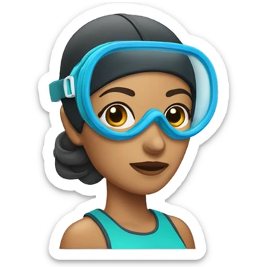 woman wearing snorkel mask sticker