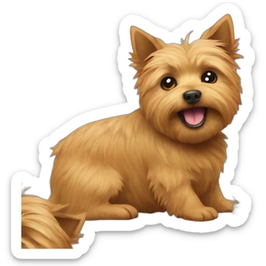 Norwich terrier eating brain sticker