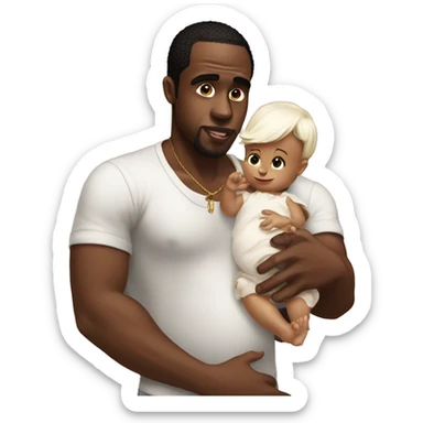 diddy holding babyoil sticker