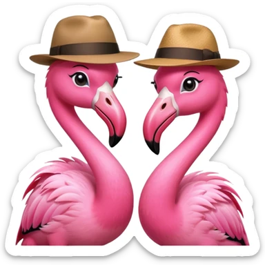 Fedora Flamingos sticker