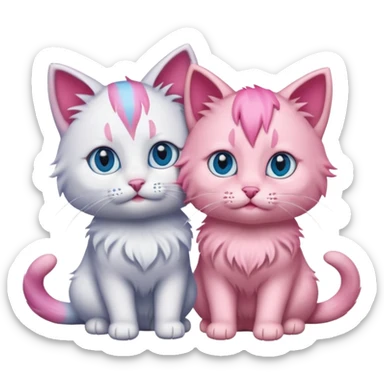 pink haired cats sticker