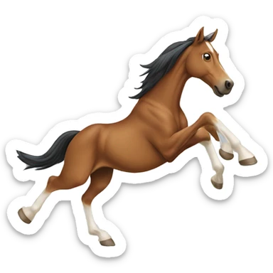 horse running with dog  sticker