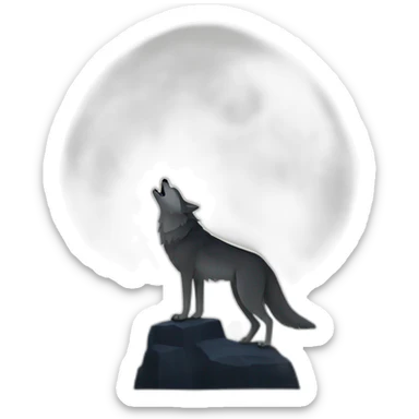 wolf howling at the moon sticker