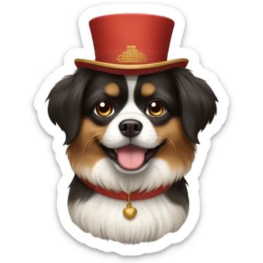 a pekingnese dog in hat sticker